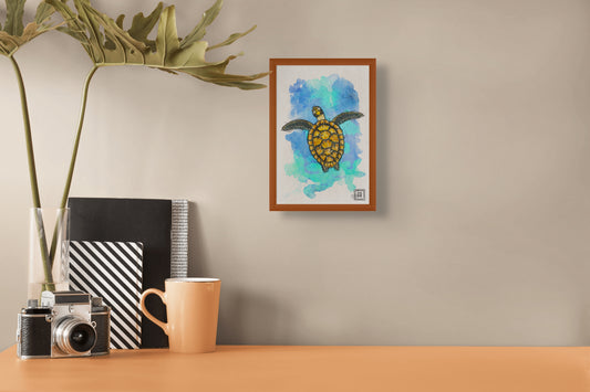 Postal tortuga marina con Realidad Aumentada 10x15 cm